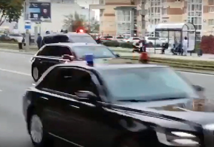 Пермяки сняли на видео проезд кортежа Владимира Путина по городу