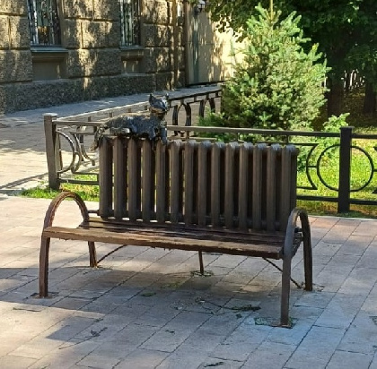 В Перми неизвестный разломал арт-объект «Кошка на батарее»