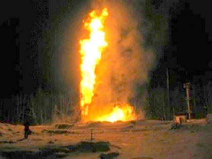 В Кунгурском районе горит нефтяная скважина